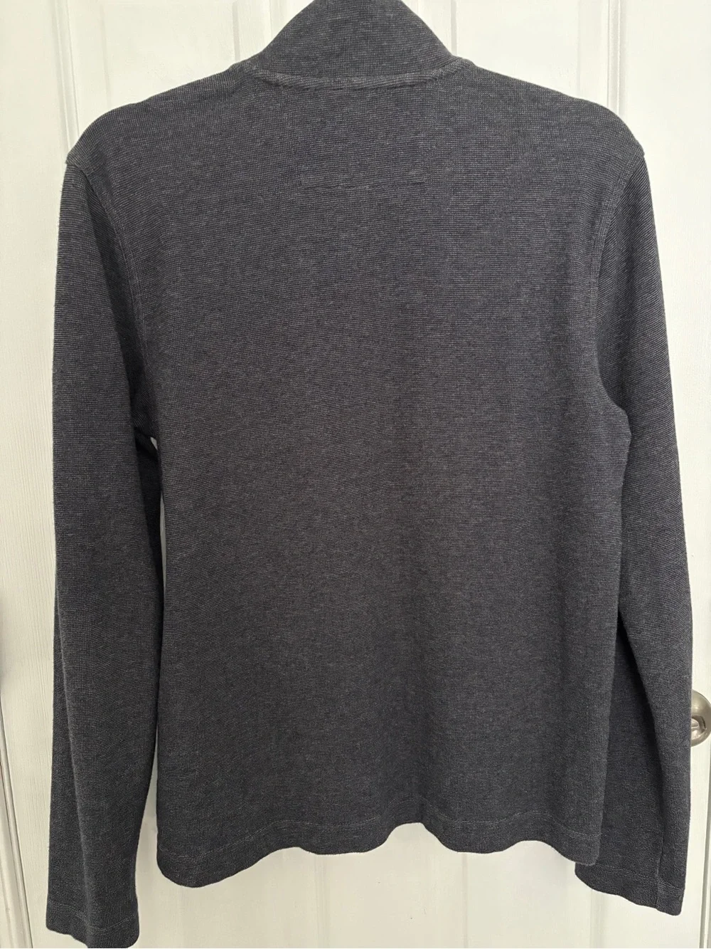 Banana Republic Men's Dark Charcoal Quarter-Zip Sweater #0035